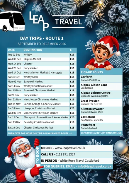 Route 1 day trip brochure