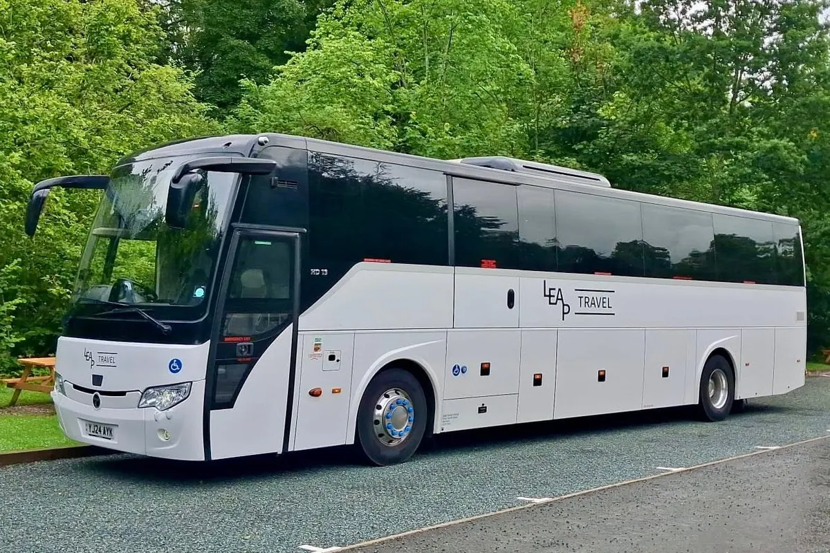 Leap Travel coach at Ingleton Falls